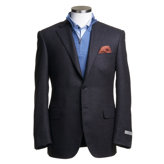Canali Siena Model Wool Sport Coat in Brown and Blue