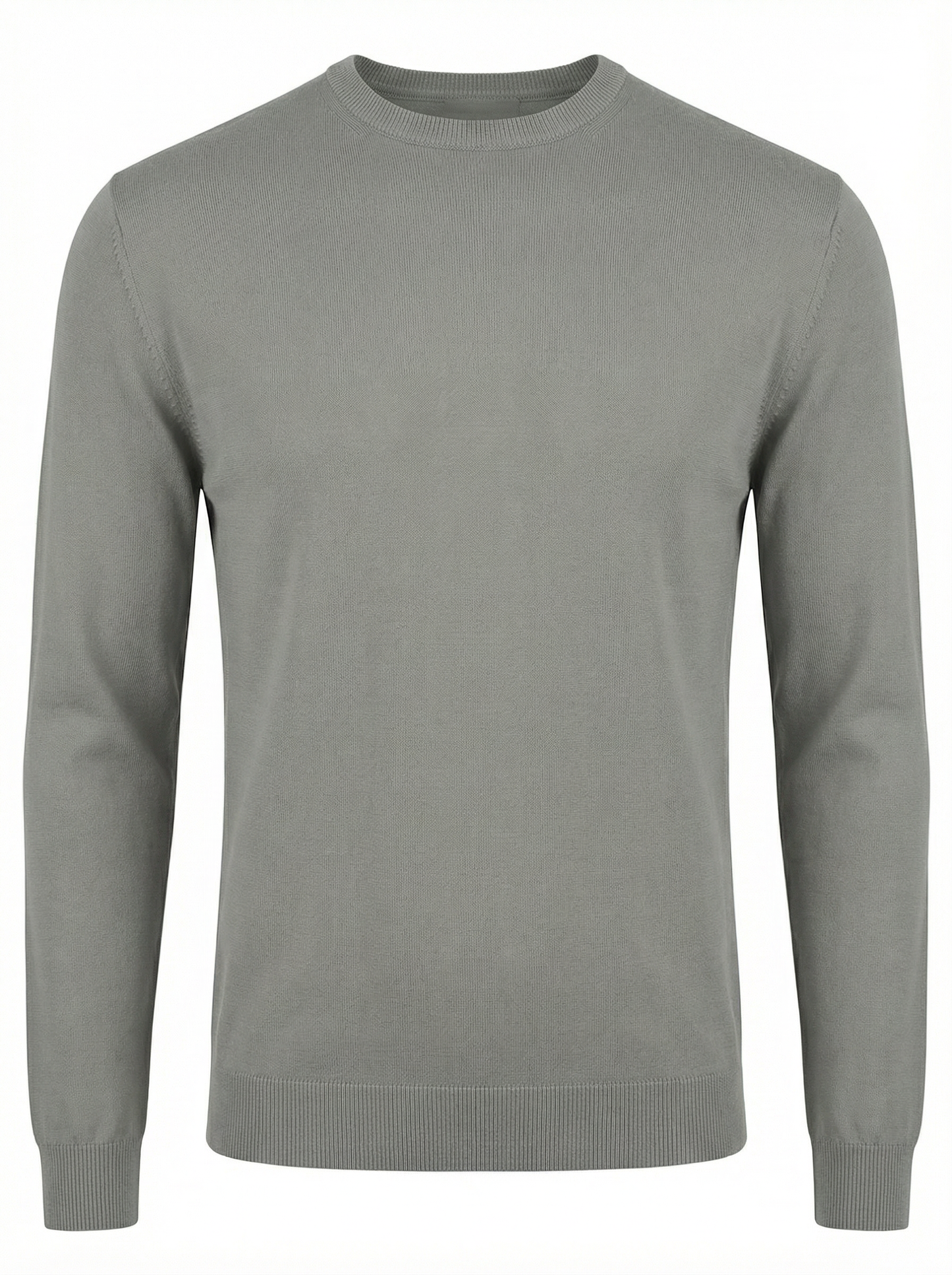 DANIELE FIESOLI Cotton Crew Neck Sweater in Stone Grey