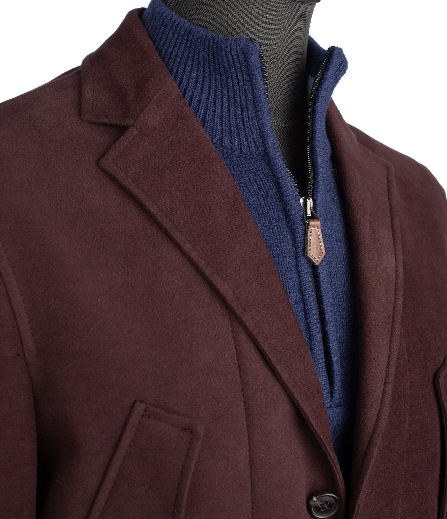 Belvest Casual Coat in Maroon