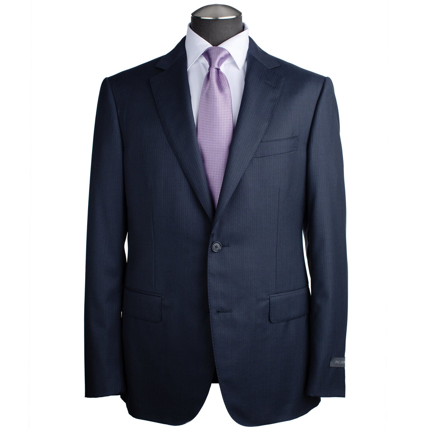 Pal Zileri Model Z Super 130 Suit in Navy Tone-on-Tone Mini Stripe