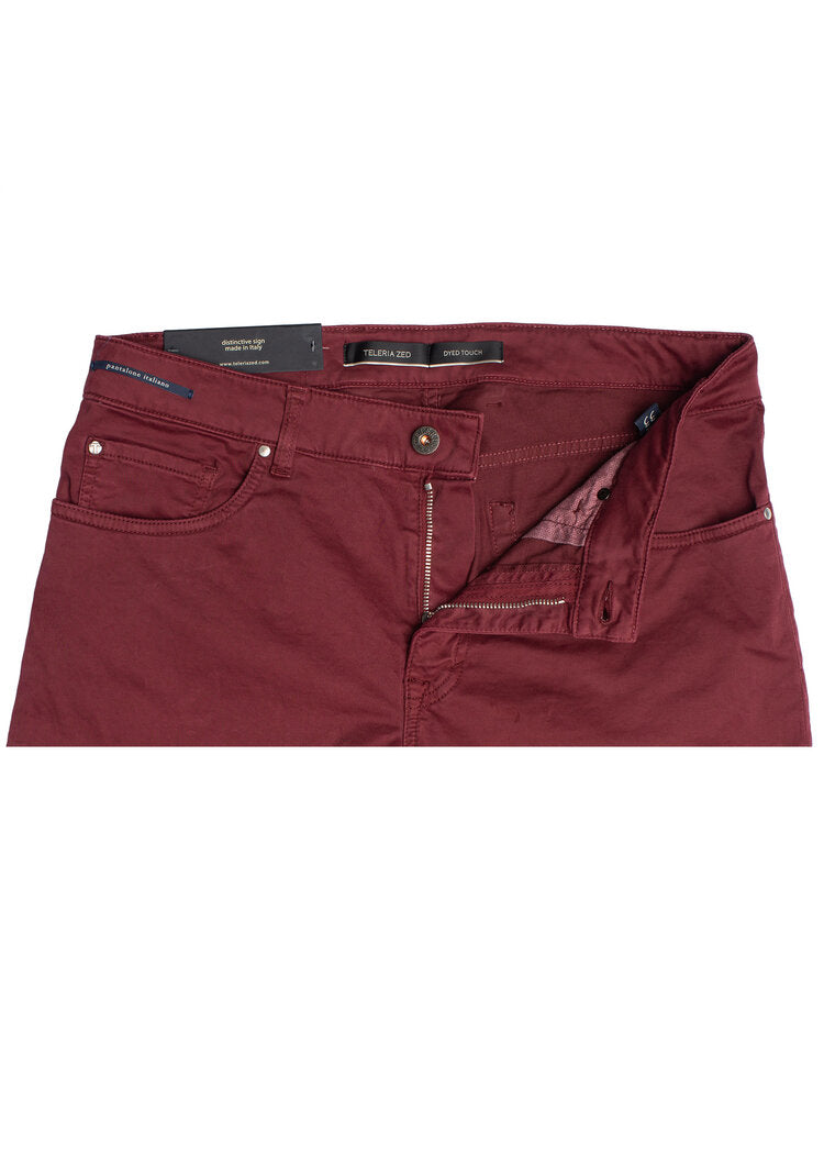 Teleria Zed Five-Pocket Chinos in Bordeaux