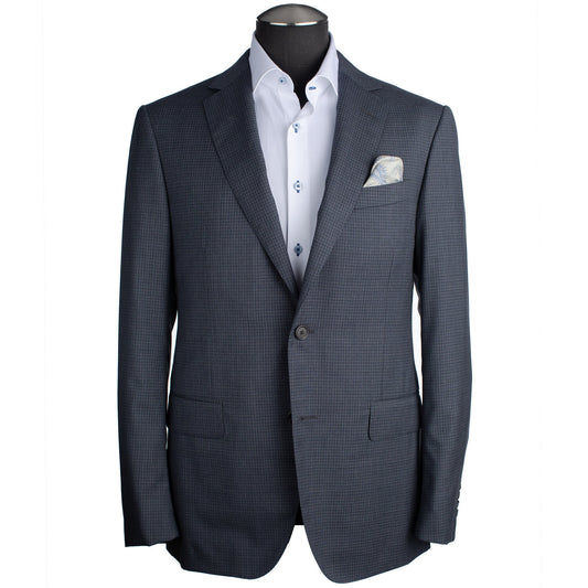 Pal Zileri Model Z Suit in Blue-Gray Mini Check