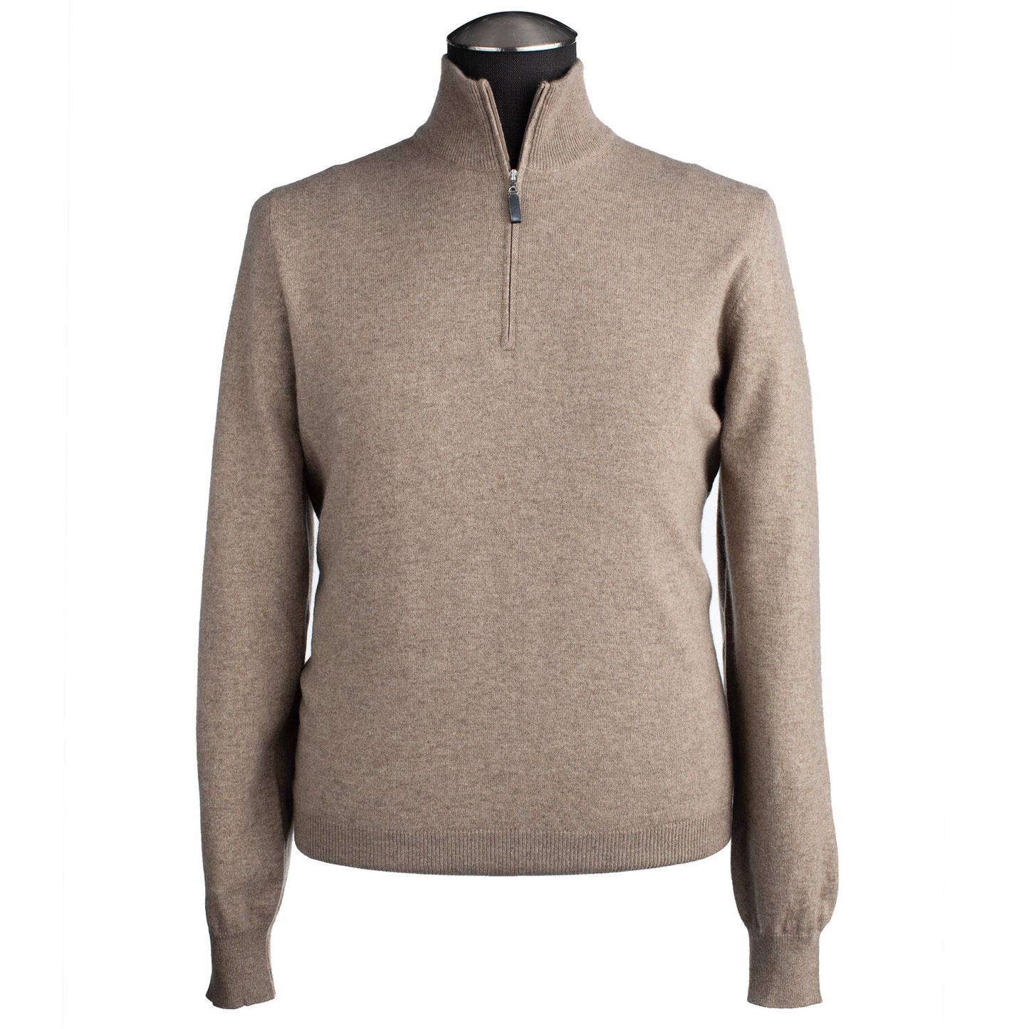 Gran Sasso 100% Cashmere Quarter-Zip Sweater in Oatmeal