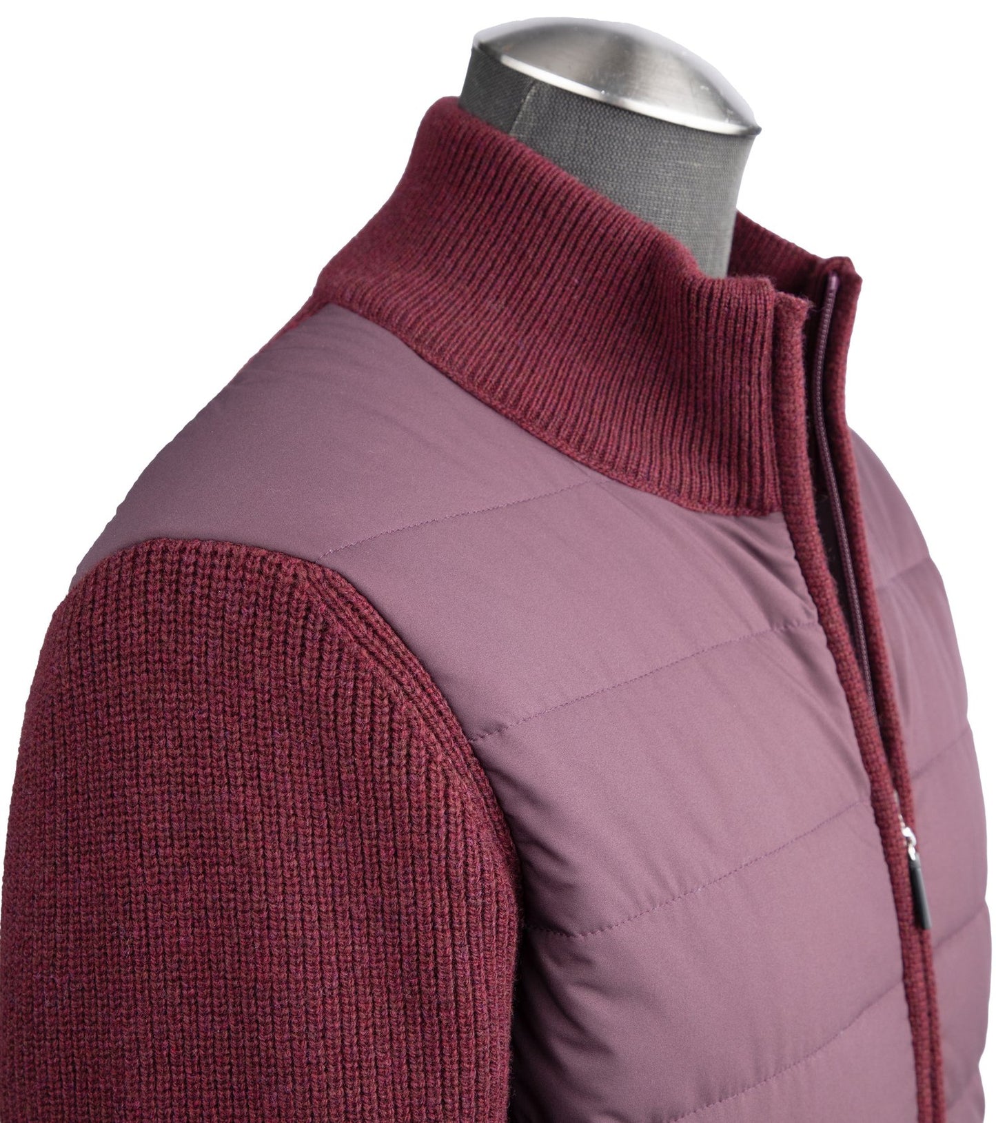 Gran Sasso Wool and Nylon Full-Zip Sweater in Wine