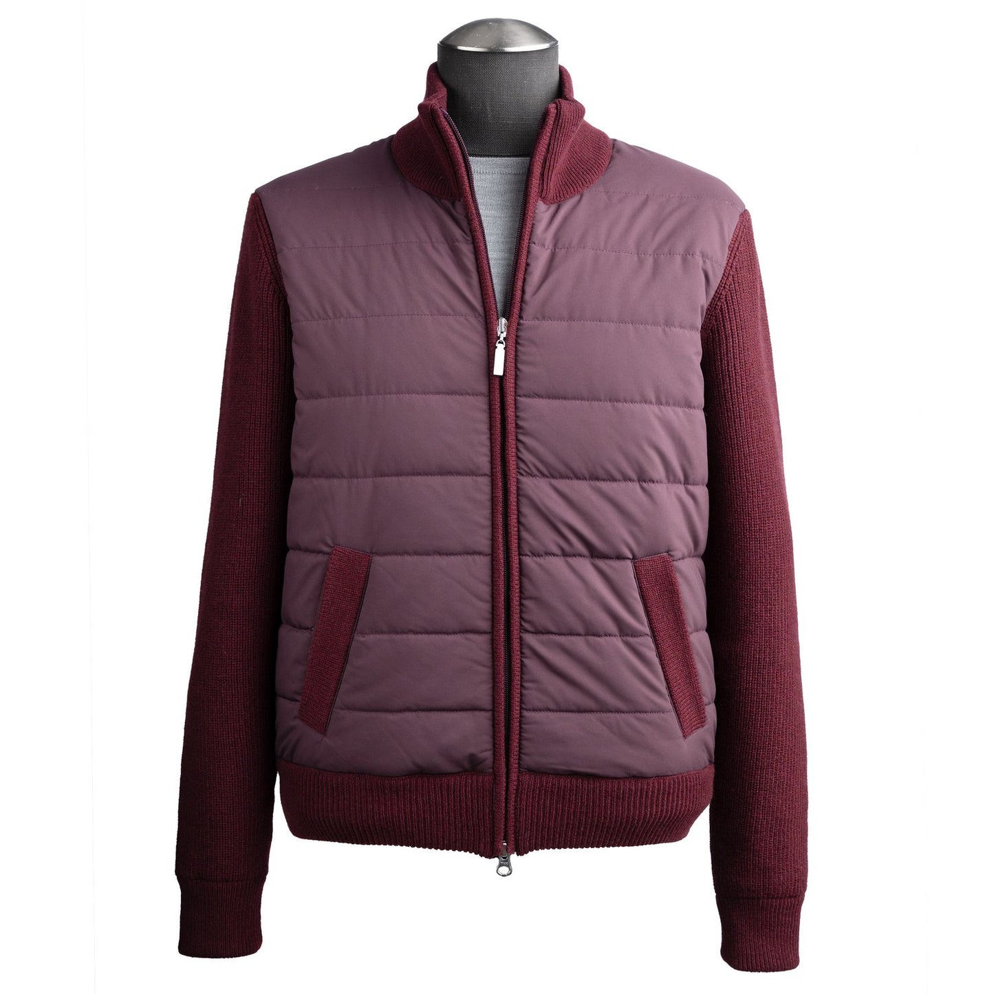 Gran Sasso Wool and Nylon Full-Zip Jacket in Wine