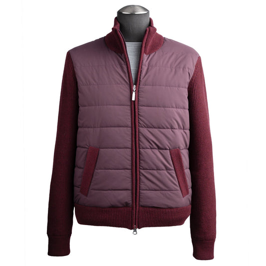 Gran Sasso Wool and Nylon Full-Zip Sweater in Wine