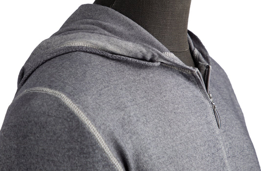 Gran Sasso Vintage Cardigan Hoodie in Light Gray