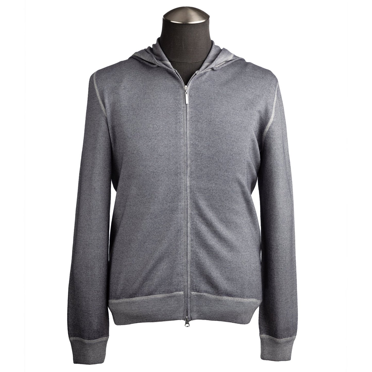 Gran Sasso Vintage Cardigan Hoodie in Light Gray