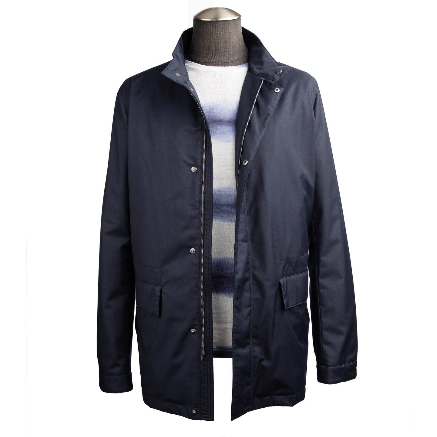 Canali Navy Rain & Wind Tech Coat