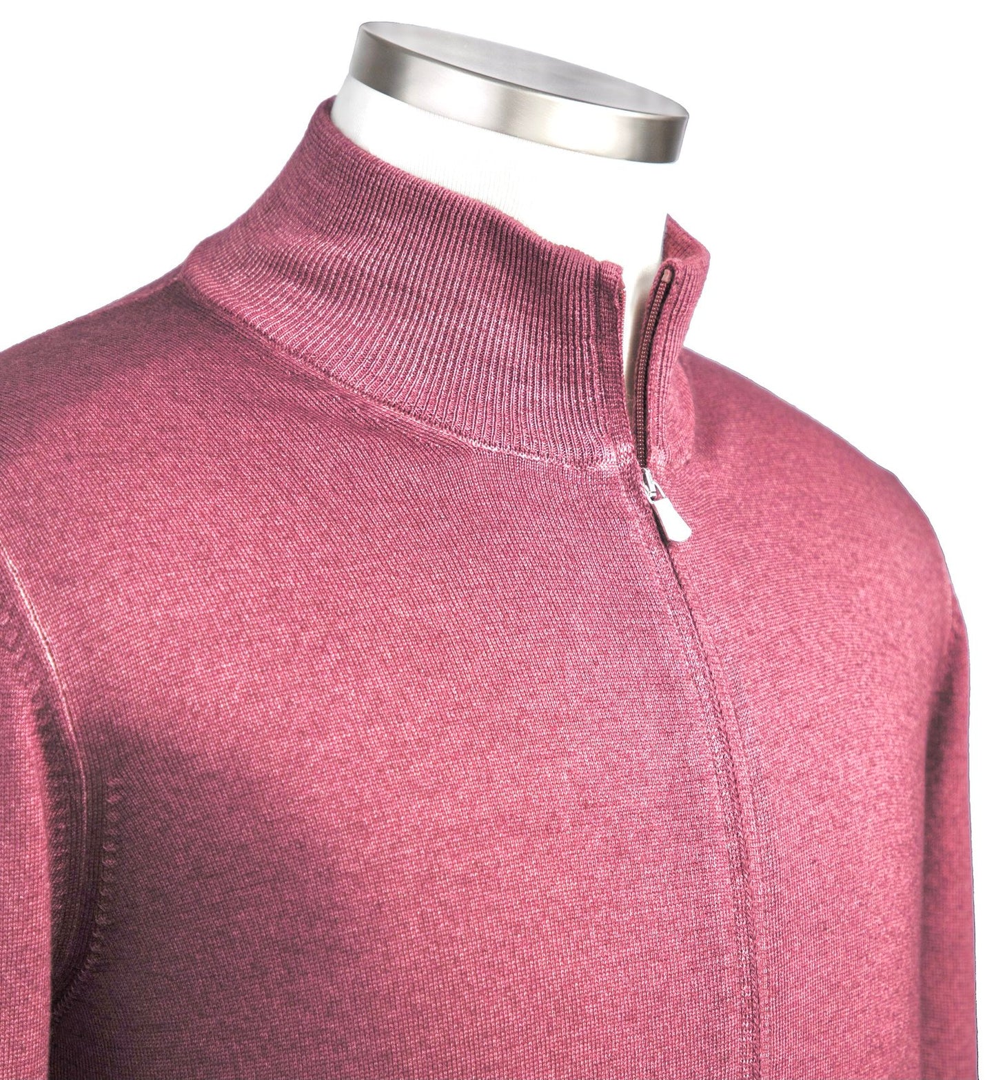 Gran Sasso Merino Wool Full-Zip Sweater in Grape Harvest