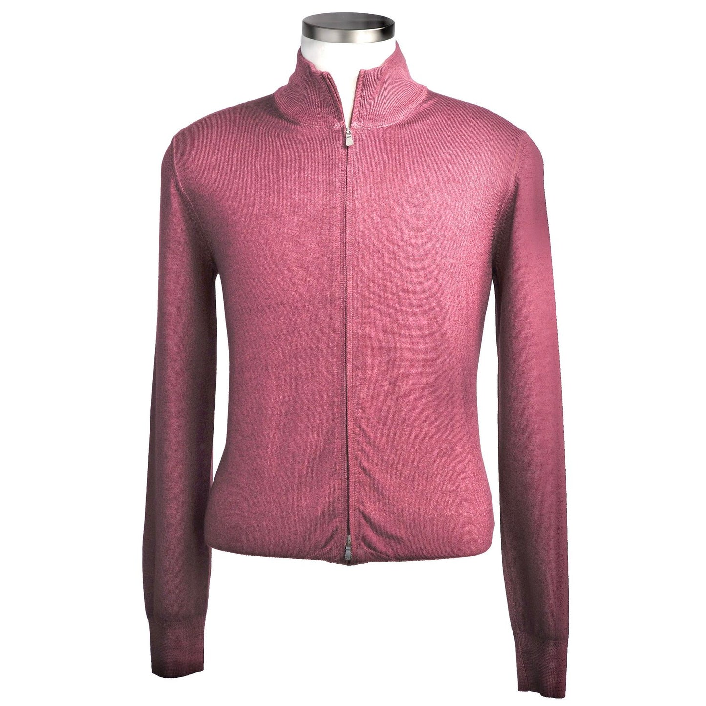 Gran Sasso Merino Wool Full-Zip Sweater in Grape Harvest