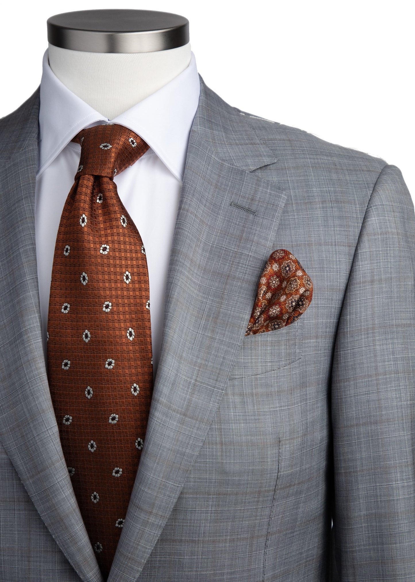 Canali Exclusive Siena Model Wool and Silk Suit in Light Gray