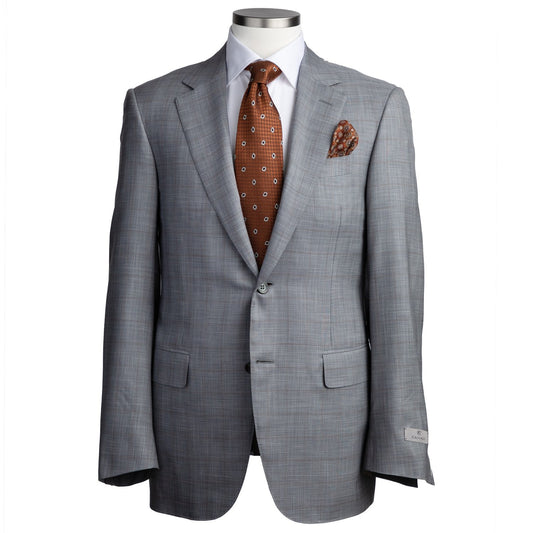 Canali Exclusive Siena Model Wool and Silk Suit in Light Gray