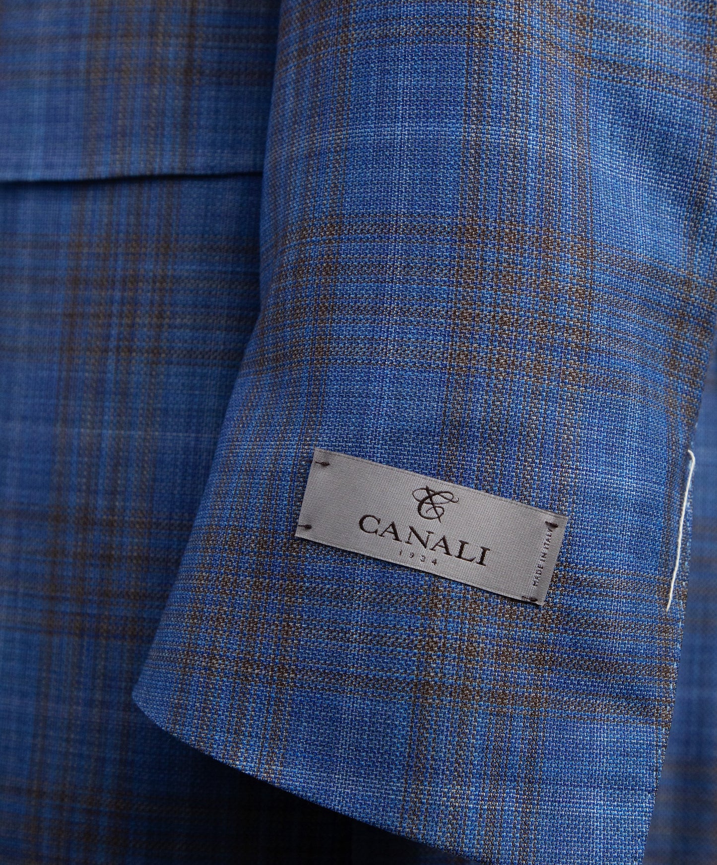 Canali Exclusive Siena Model Sport Coat in Light Blue and Brown