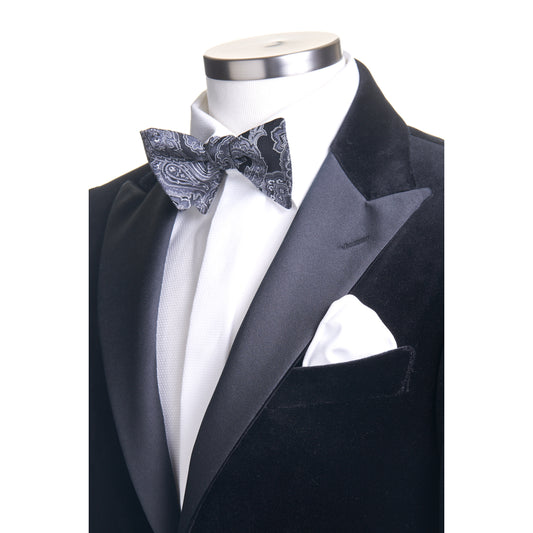 Canali Formal Dinner Jacket  in Cotton Velvet -Black