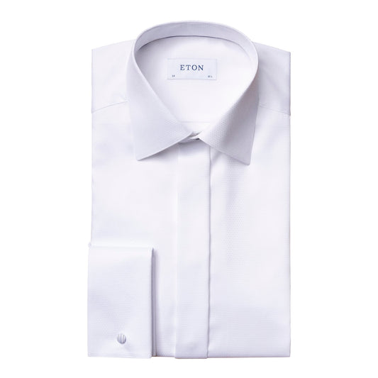 Eton Dobby Tuxedo Shirt in White