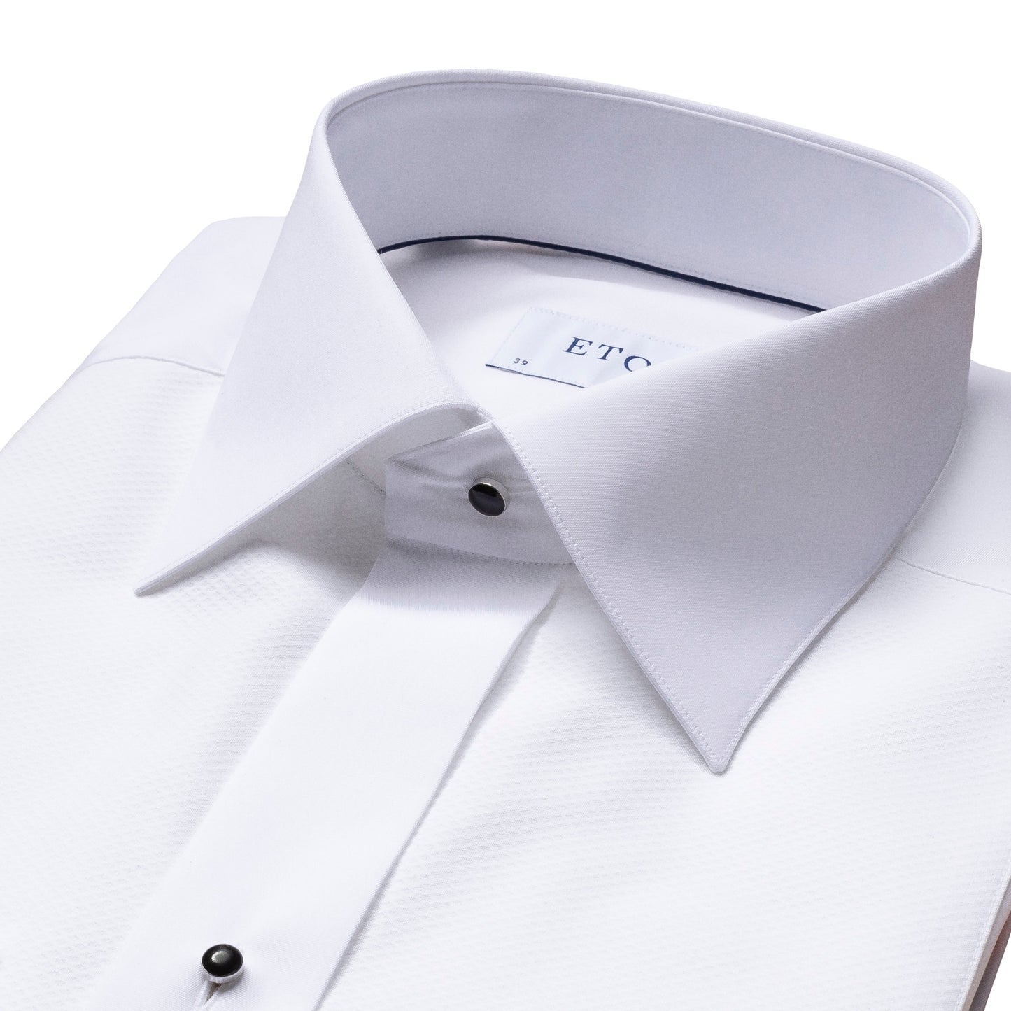 Eton White Signature Piqué Tuxedo Shirt