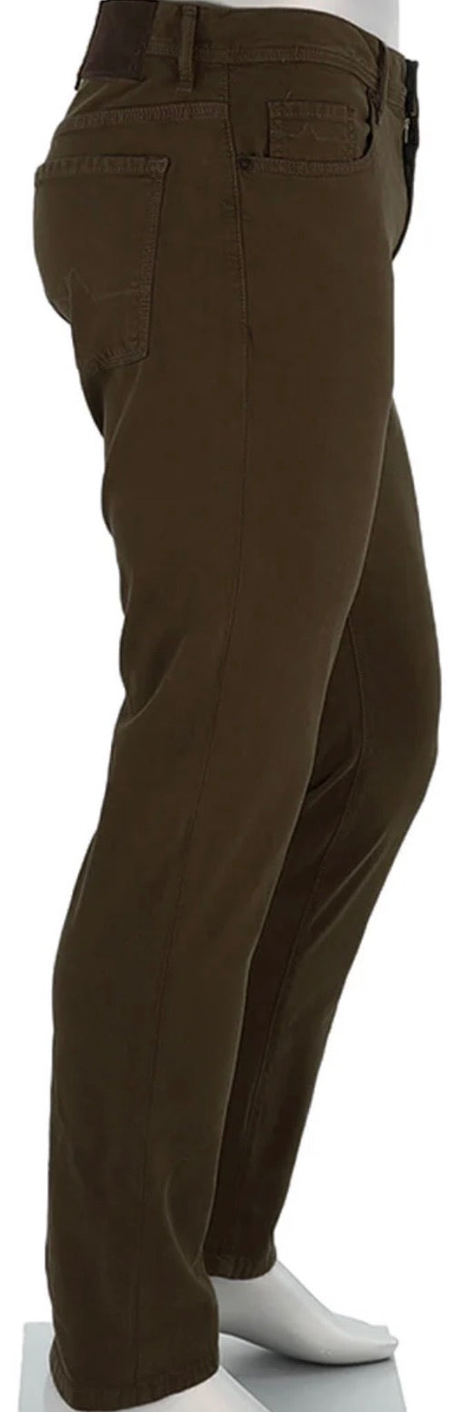 Alberto Jeans Pipe Soft Twill Regular Fit in Tobacco