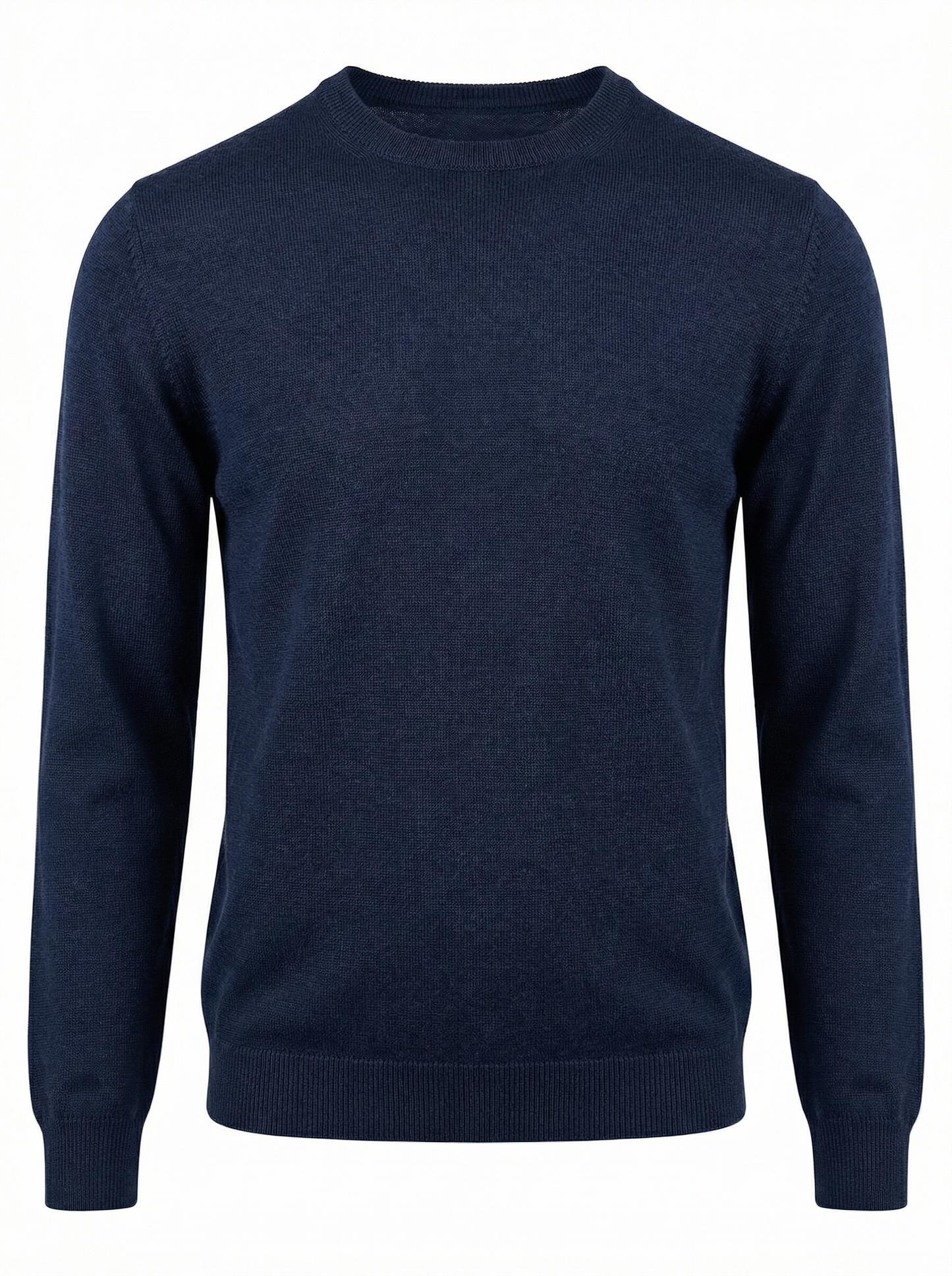 Gran Sasso Silk and Merino Wool Crew Neck Sweater in Deep Atlantic Blue