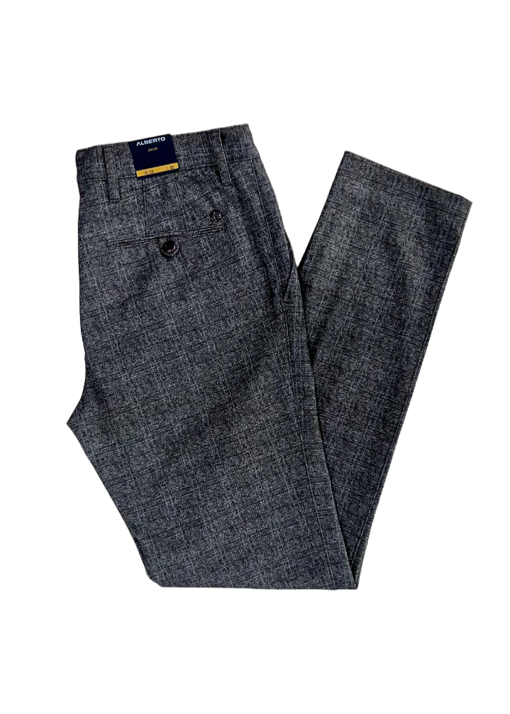 Alberto Regular Fit in Jersey Check Pattern Olive