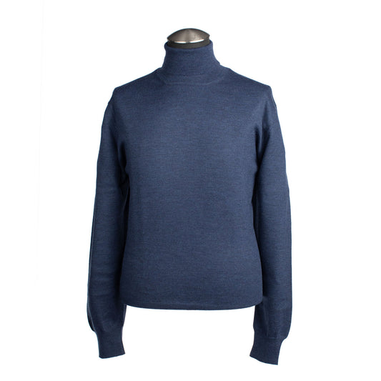 Gran Sasso Extra Fine Merino Wool Turtleneck Sweater in Mid Blue