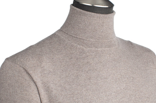 Gran Sasso Extra Fine Merino Wool Turtleneck Sweater in Oatmeal