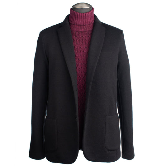 Gran Sasso Oxford Knit Wool Travel Jacket in Black