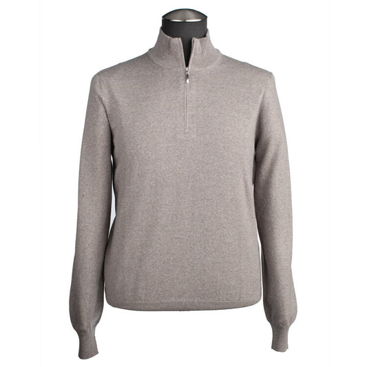 Gran Sasso Extra Fine Merino Wool Quarter-Zip Sweater in Oatmeal