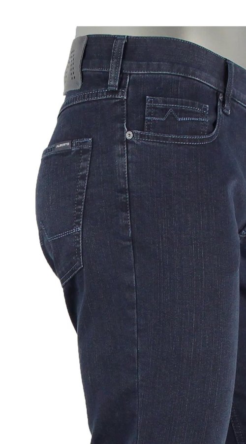 Alberto Jeans Pipe Regular Slim Fit T400 in Indigo