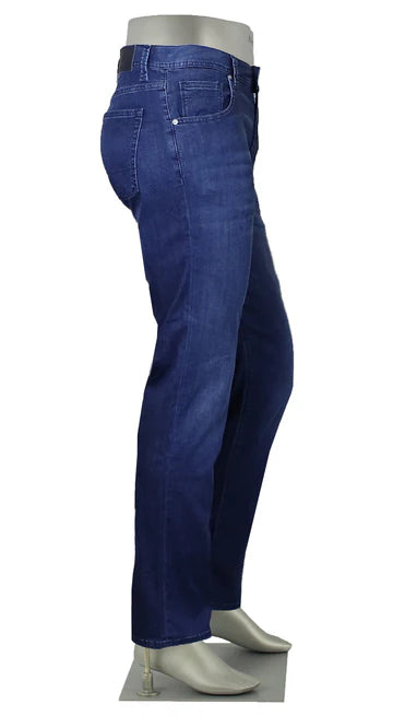 Alberto Jeans In Pipe Regular Fit Light Weigh Tencel- Mid Blue
