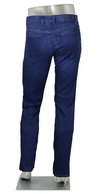 Alberto Jeans In Pipe Regular Fit Light Weigh Tencel- Mid Blue