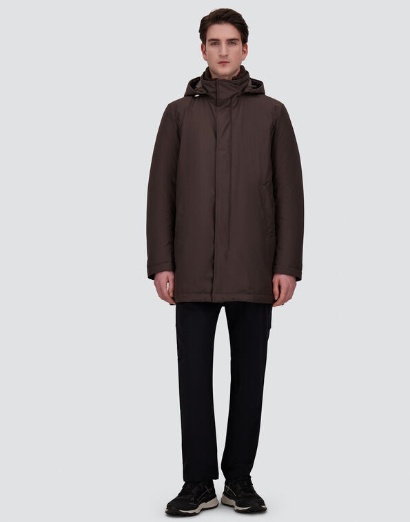 Herno Water-Resistant Parka Coat with Removable Hood – Chocolate