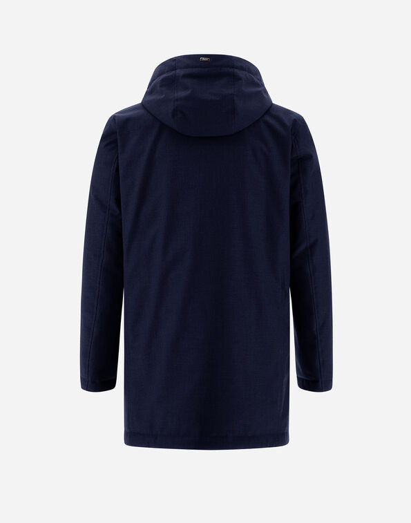 Herno Water-Resistant Parka Coat with Removable Hood – Navy