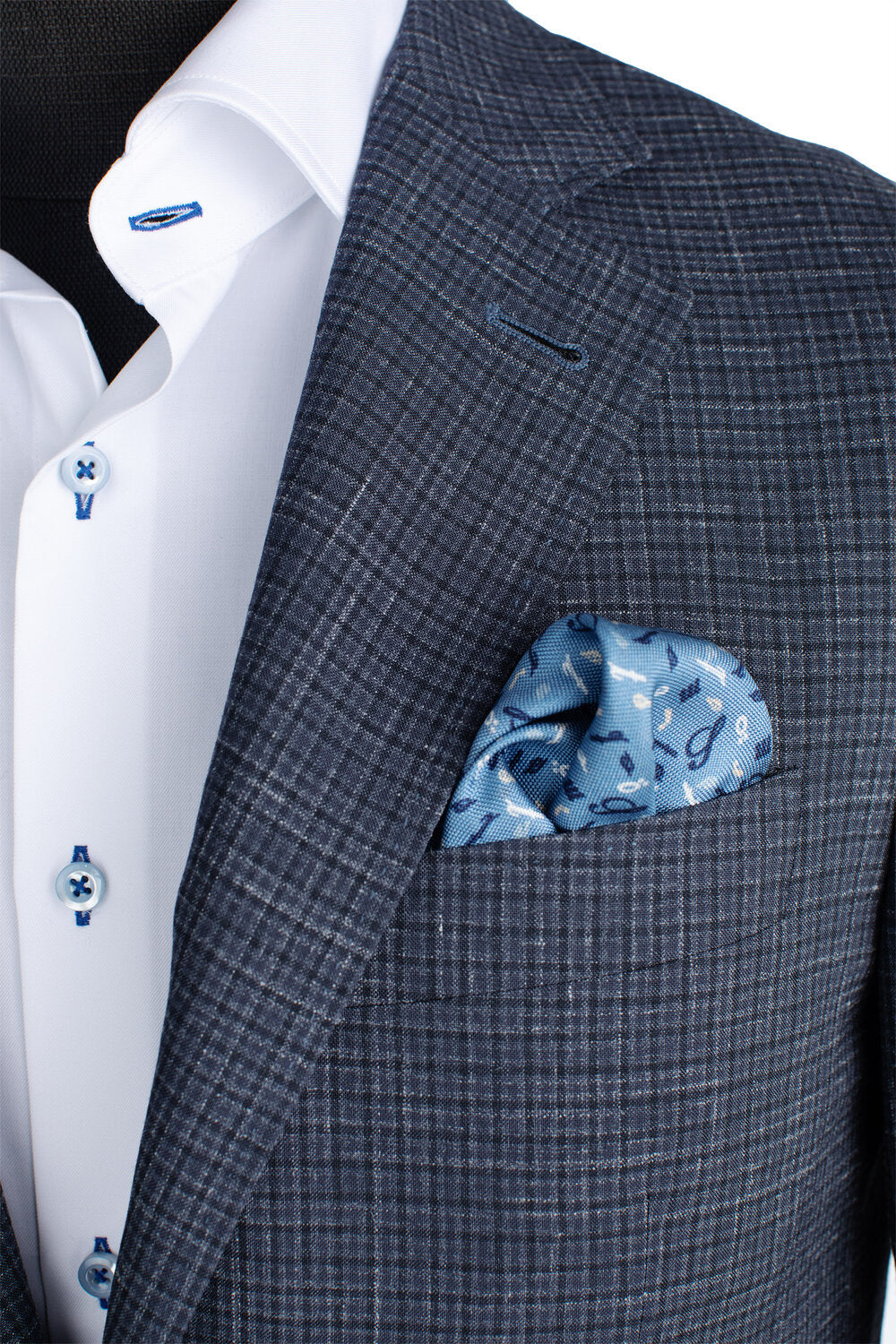 Canali Kei Model Natural Comfort Travel Wool Suit in Blue-Gray