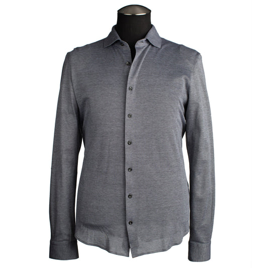 Gran Sasso Jersey Vintage Piqué Sport Shirt in Charcoal Gray
