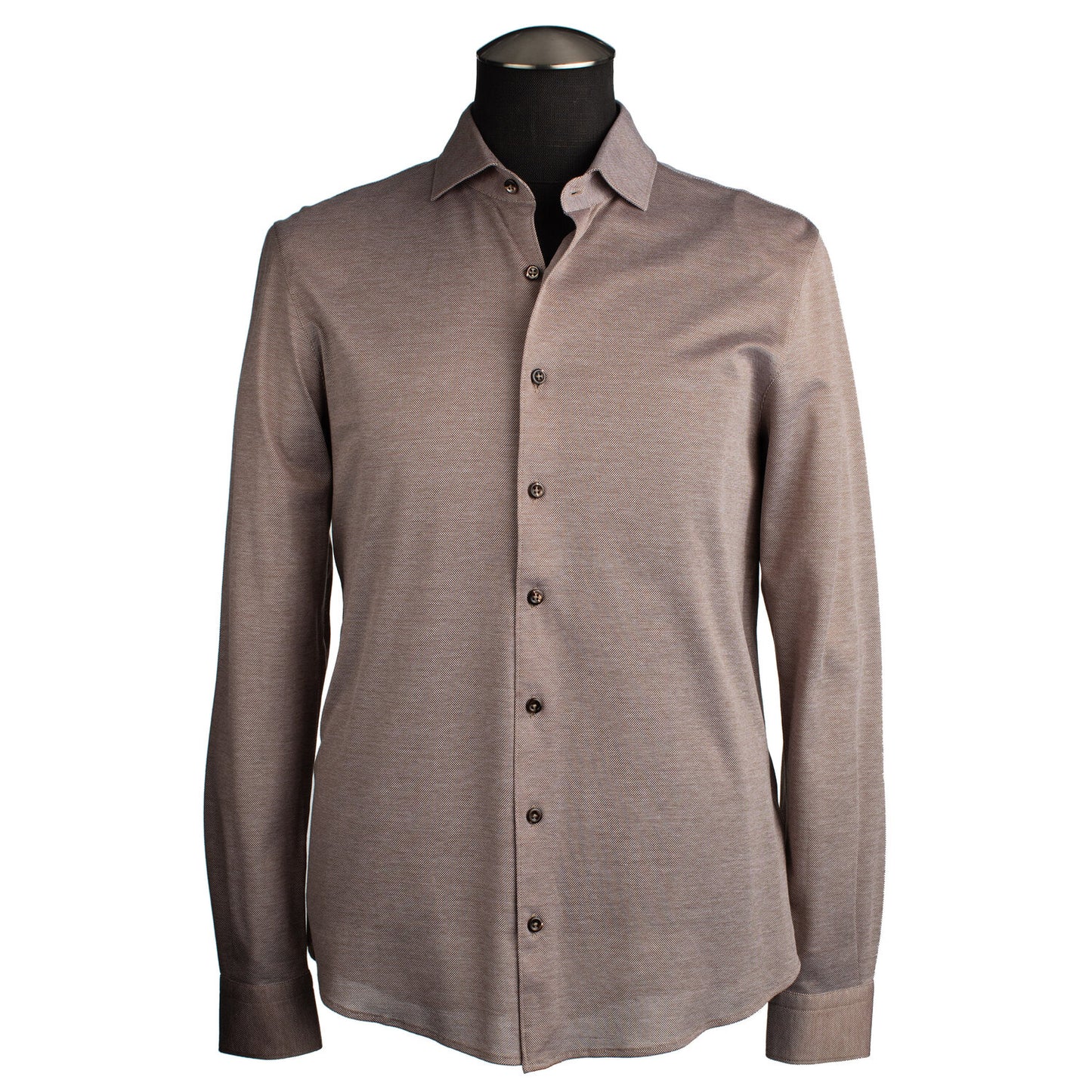 Gran Sasso Jersey Vintage Piqué Sport Shirt in Mocha