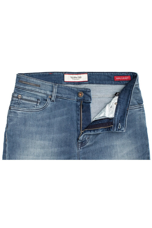 Teleria Zed Cobra Model Denim in Washed Mid Dark Blue Denim