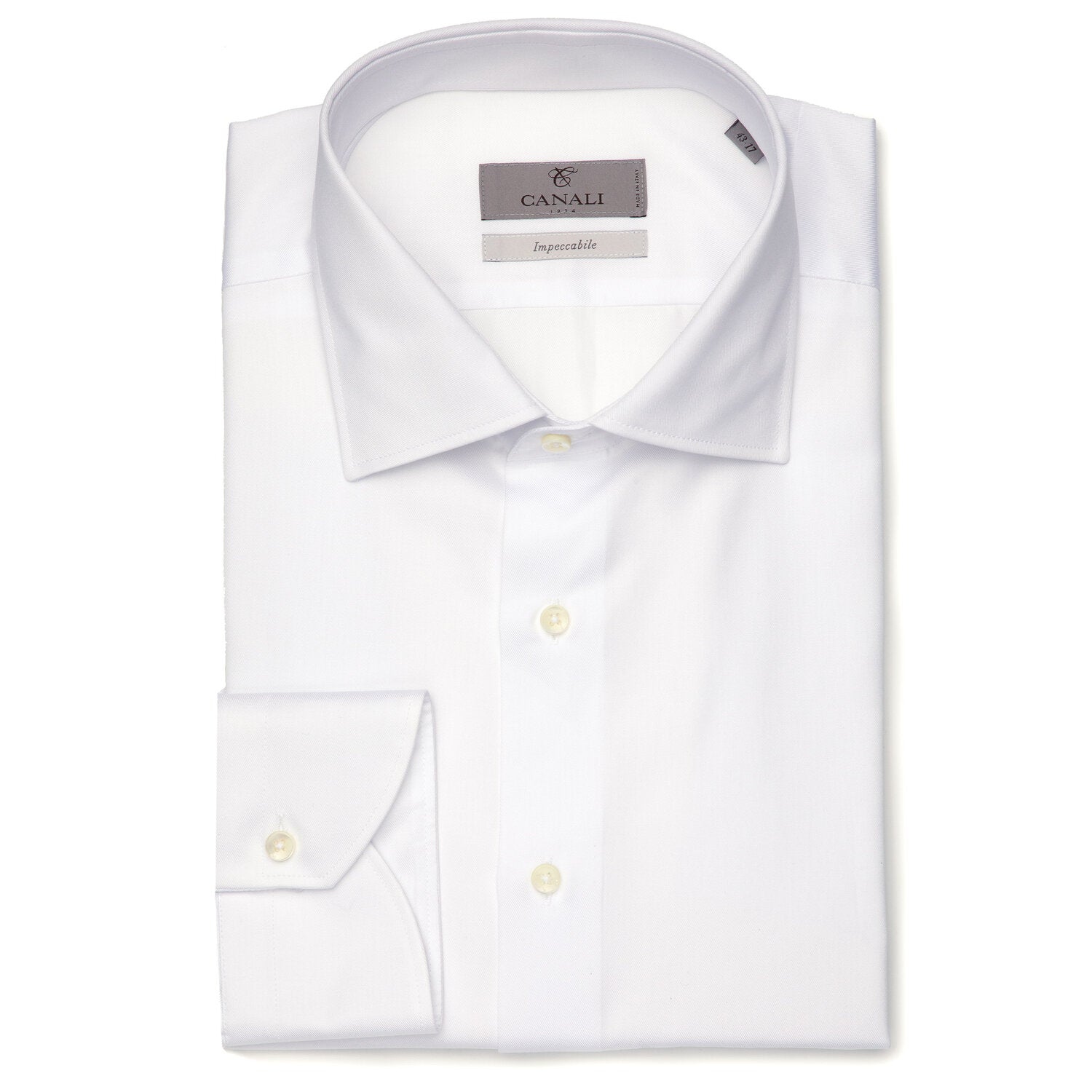canali dress shirts Canali Men's Impeccabile Solid Dress Shirt, White, Men's, 17