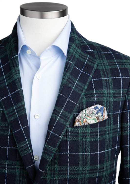 Belvest Sport Coat in Scottish Green Windowpane