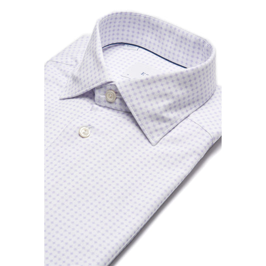 Eton Geometric Cotton Four-way Stretch Shirt in Light Purple – Slim Fit