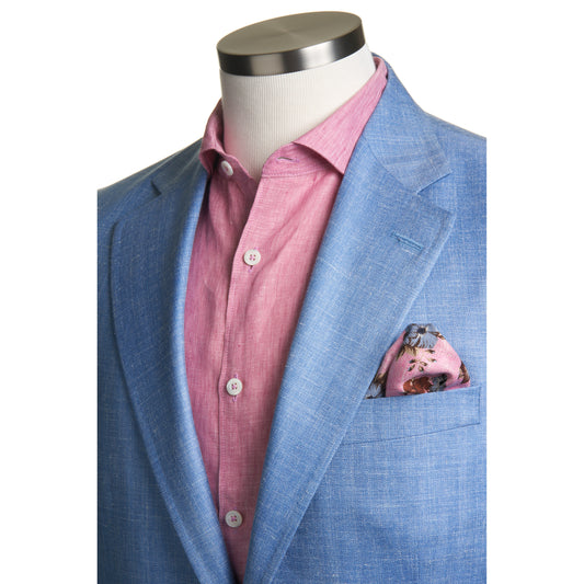 Uomo Sport Coat in Wool, Silk, and Linen – Light Blue