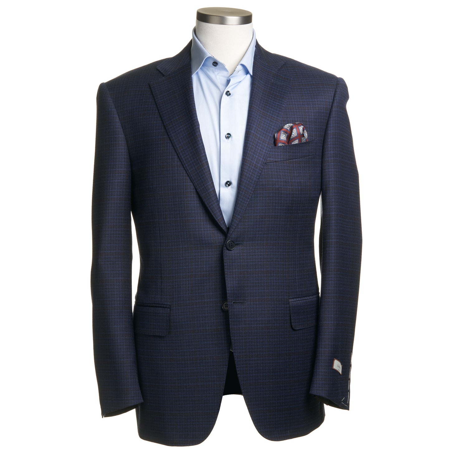 Canali Siena Model Light Wool check Sport Coat in - Dark Blue