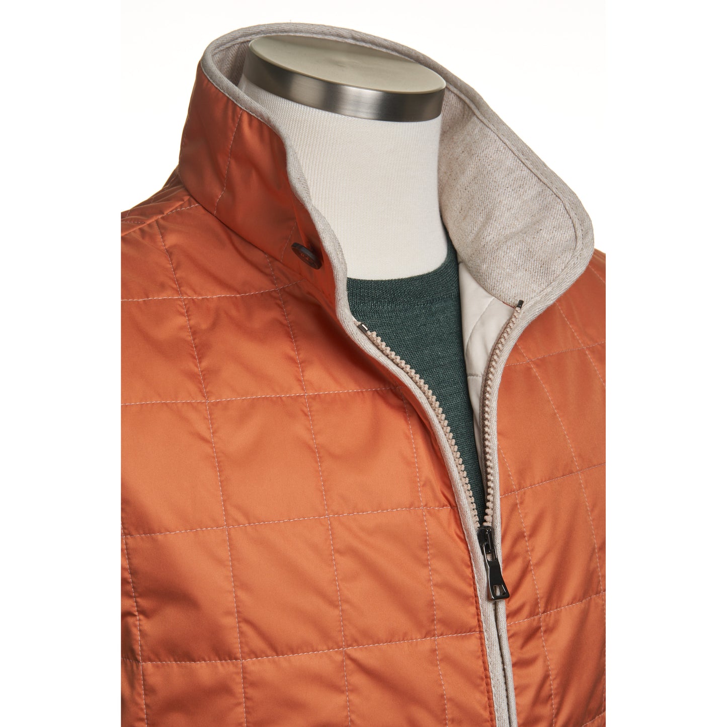 Waterville Water-Repellent Quilted Nylon Vest – Orange