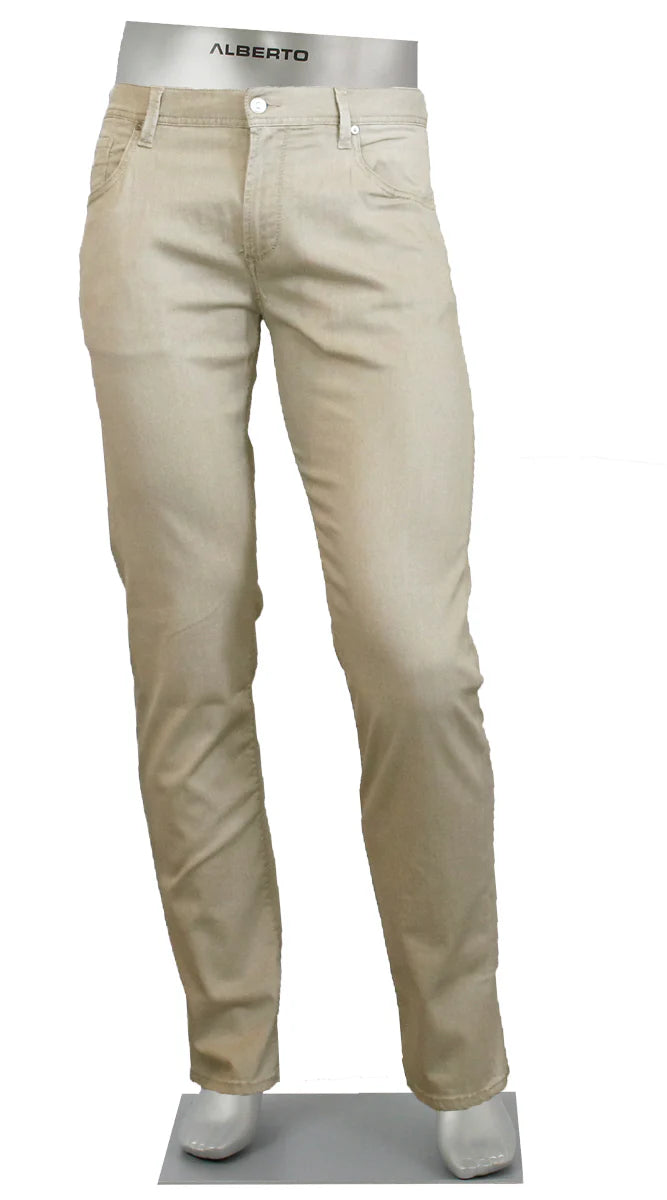 Alberto Jeans In Pipe Regular Fit Light Weigh Tencel- Beige