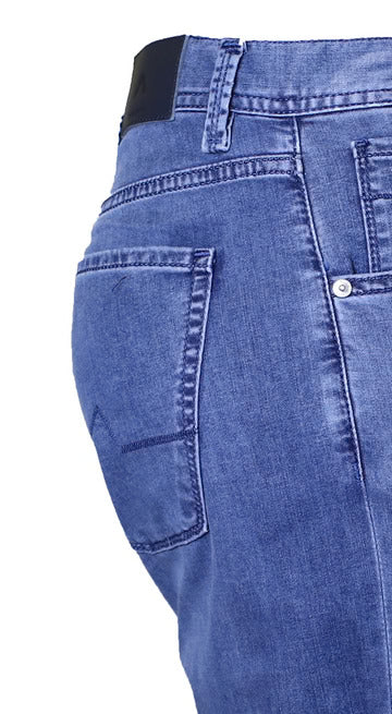 Alberto Jeans In Pipe Regular Fit Light Weigh Tencel-light Blue
