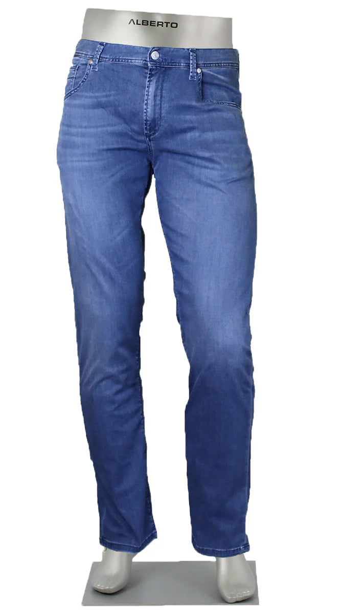 Alberto Jeans In Pipe Regular Fit Light Weigh Tencel-light Blue