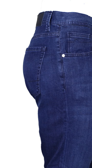 Alberto Jeans In Pipe Regular Fit Light Weigh Tencel- Mid Blue