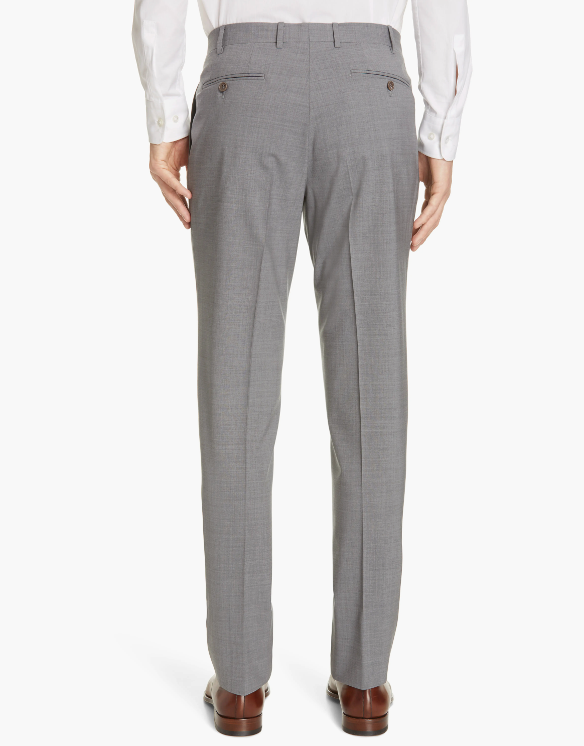 Canali Siena Classic Fit Super 130's Wool Dress Pants in Light Grey