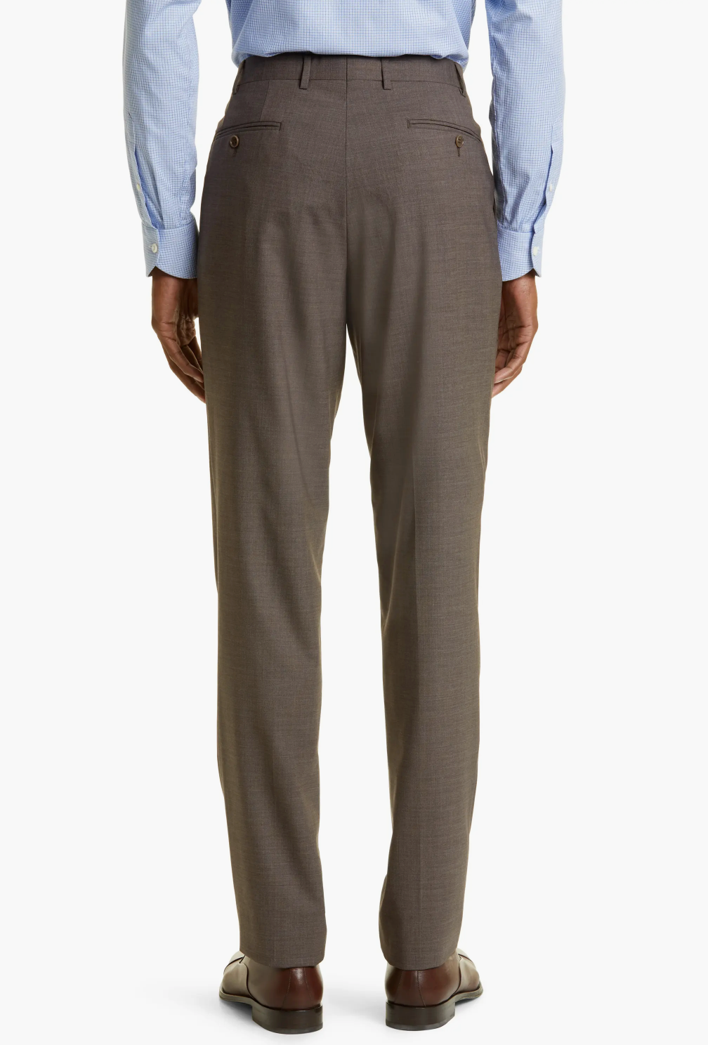 Canali Siena Classic Fit Super 130's Wool Dress Pants in Chocolate Brown