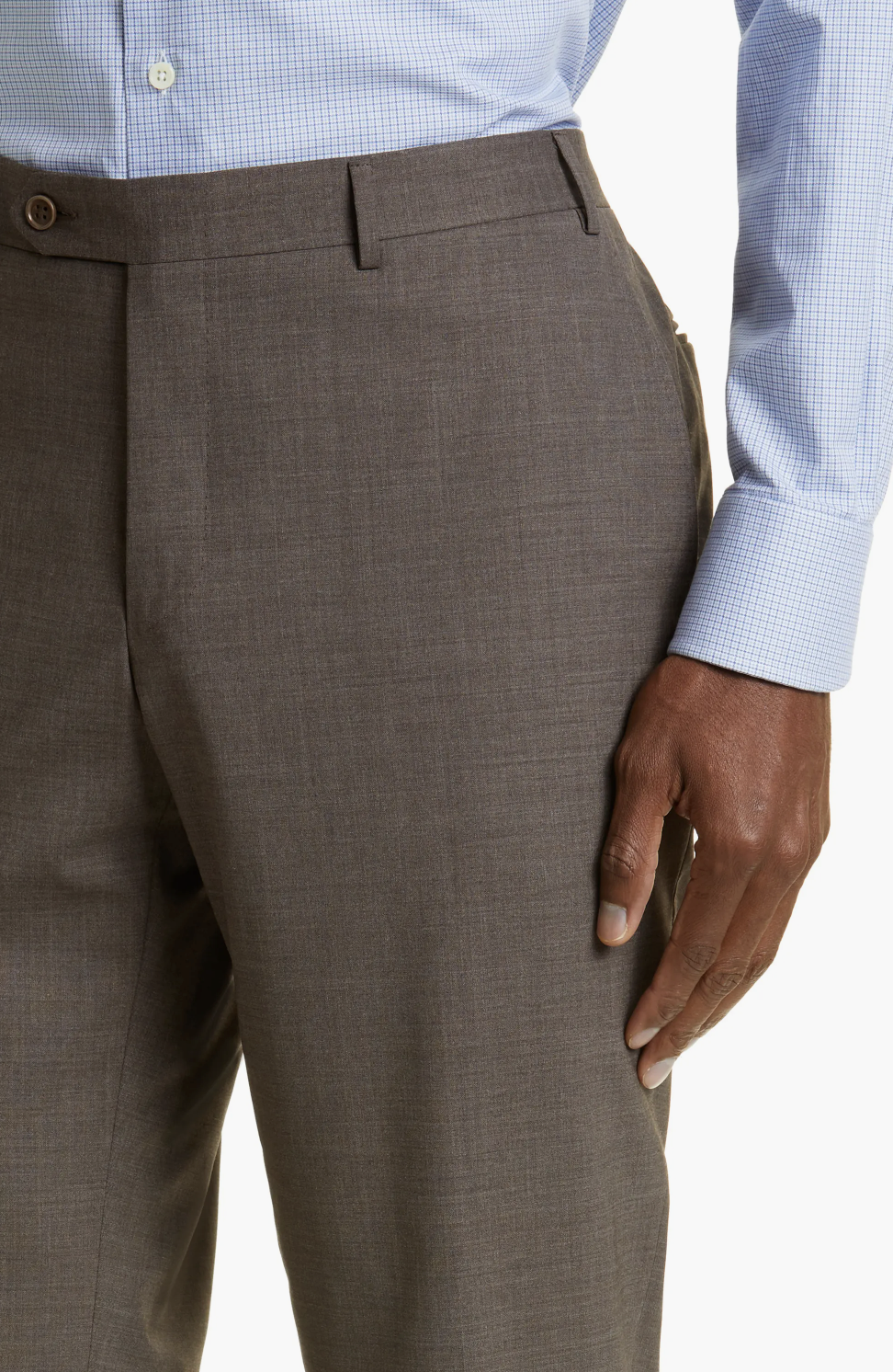 Canali Siena Classic Fit Super 130's Wool Dress Pants in Chocolate Brown